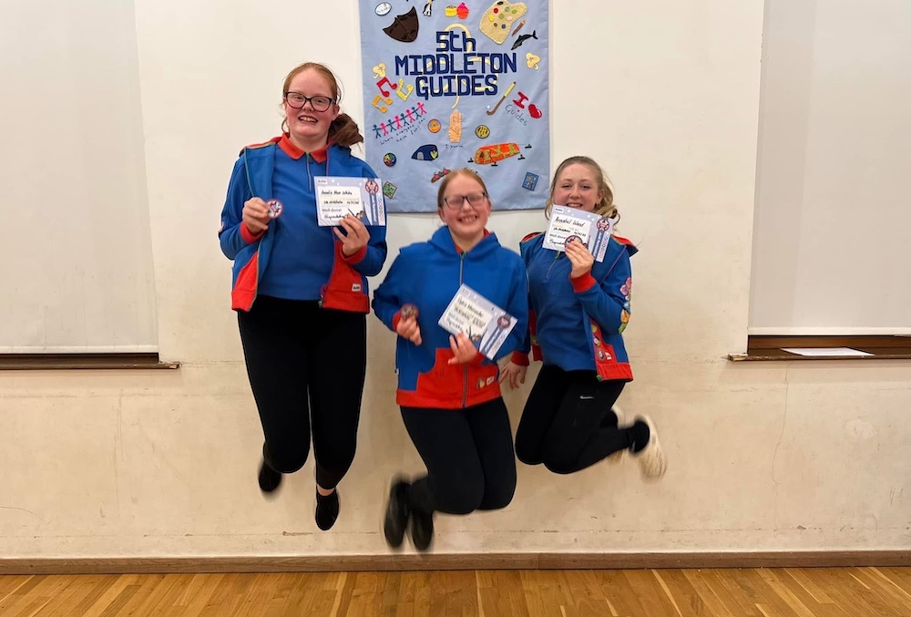 Middleton Guides Celebrate Earning Prestigious Gold Awards